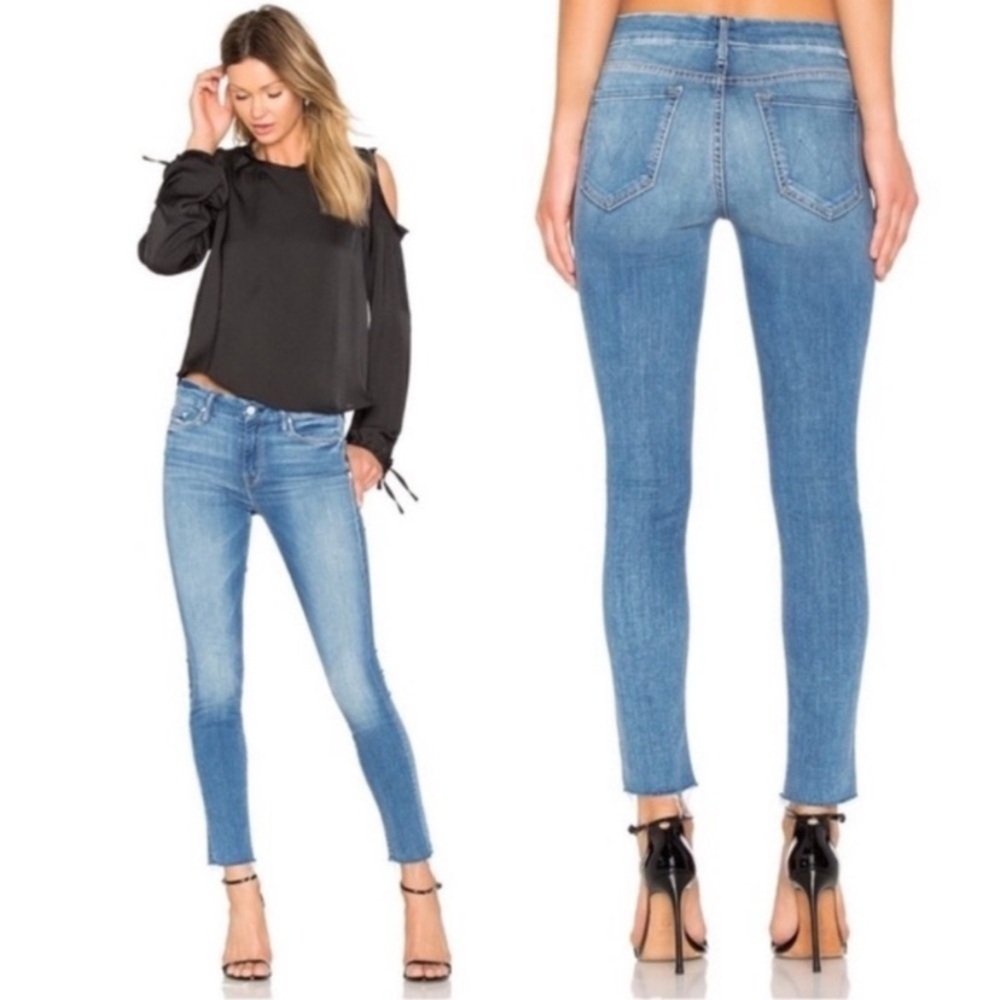 Mother Denim Looker Ankle Fray Jeans Birds of Paradise Size 25